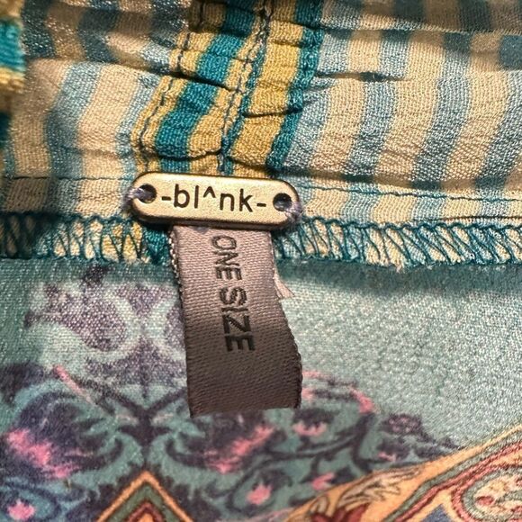 NWOT Bl^nk London Anthropologie Blue/Green Boho Cardigan Short Kimono - One Size - Picture 3 of 5